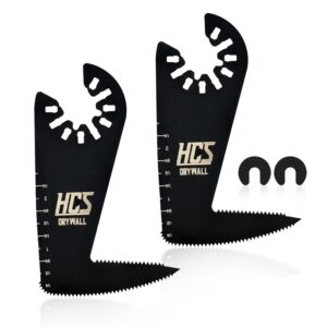 toolant hcs oscillating saw blades for drywall cutting 2pcs, 2-in-1 mutitool drywall blades with quick release design