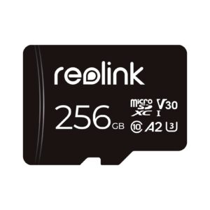 reolink 256gb microsdxc memory card, up to 100mb/s, 4k uhd, u3, a2, v30, class 10, micro sd card fully compatible with reolink security camera