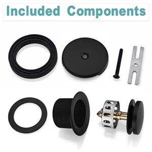 BESTILL Tip-Toe Bathtub Drain Kit and Overflow Plate, Matte Black