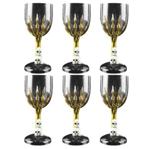 jojofuny wine cup 6pcs halloween ghost skull drinking glasses skeleton wine glasses skeleton hand wine glass claw cup party wine goblet