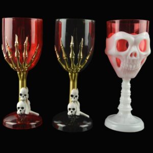 jojofuny Wine Cup 6PCS Halloween Ghost skull drinking glasses skeleton wine glasses skeleton hand wine glass Claw Cup Party Wine Goblet