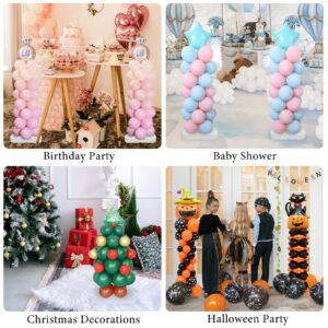 SOFTTIME Balloon Column Stand Kit Set of 2, Heavy Duty Balloon Stand Kit for Floor with Metal Balloon Poles, Balloon Tower Stand Kit with Base for Party Decoration (Balloon Tower Stand Kit with Base)