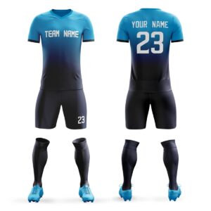 custom soccer jerseys shorts personalized printed name number logo,v-neck short sleeve uniform for men/women/boy
