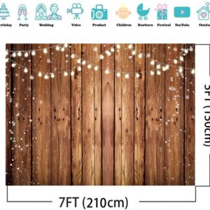 Alltten 7X5FT Brown Wood Backdrops for Photography Vintage Brown Background Thin Vinyl Material Applicable to Baby Shower Banners Photo Booth Studio Props F1