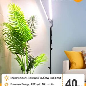 DOMMIA LED Grow Lights, 3 Modes Grow Lights for Indoor Plants Full Spectrum with 60" Adjustable Tripod Stand,180 LED Plant Grow Light with Stand 6/10/12 Timer Dimmable Grow Light Strip for Tall Plants