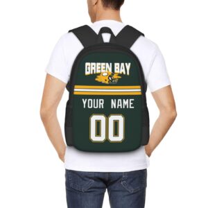 ANTKING Green Bay Backpack Custom any Name and Number Gifts for Men Women