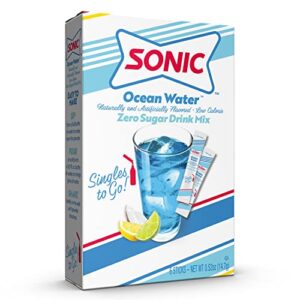 Sonic Singles to Go Powdered Drink Mix, Ocean Water, 6 Sticks per Box, 3 Boxes included (18 Sticks Total)