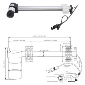 Zunate 1000N Power Recliner Motor Linear Actuator for Electric Sofa, Massage Chair Reclining Chairs Motor Replacement Kit,333mm Stroke, IPX4 Protection, DC29V