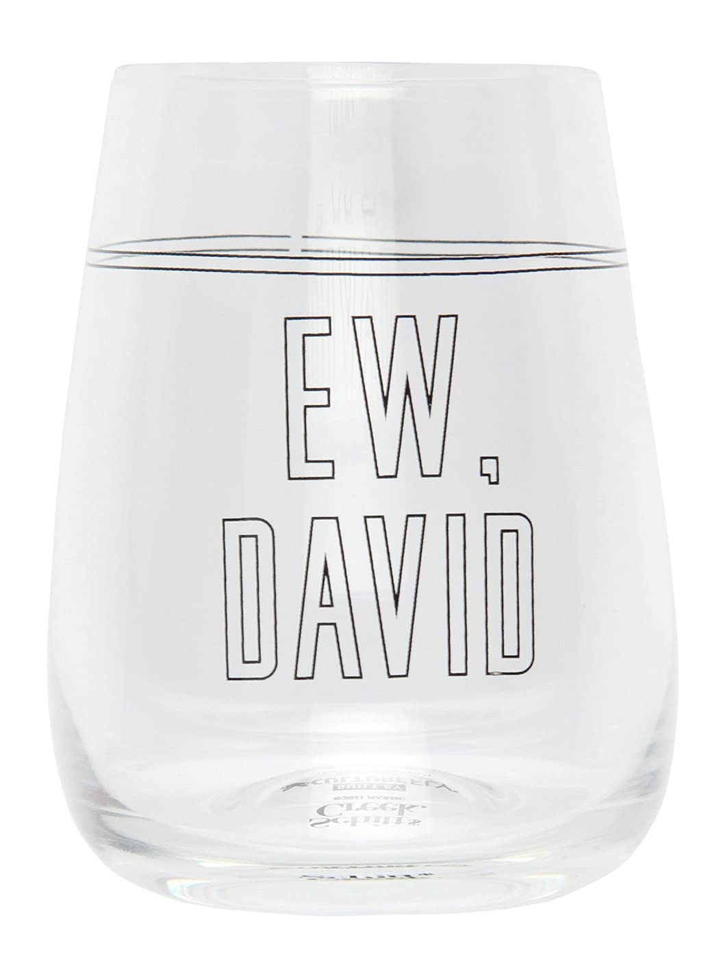 Culture Fly Schitt's Creek Merchandise Ew David Rose 16 Oz. Stemless Wine Glass