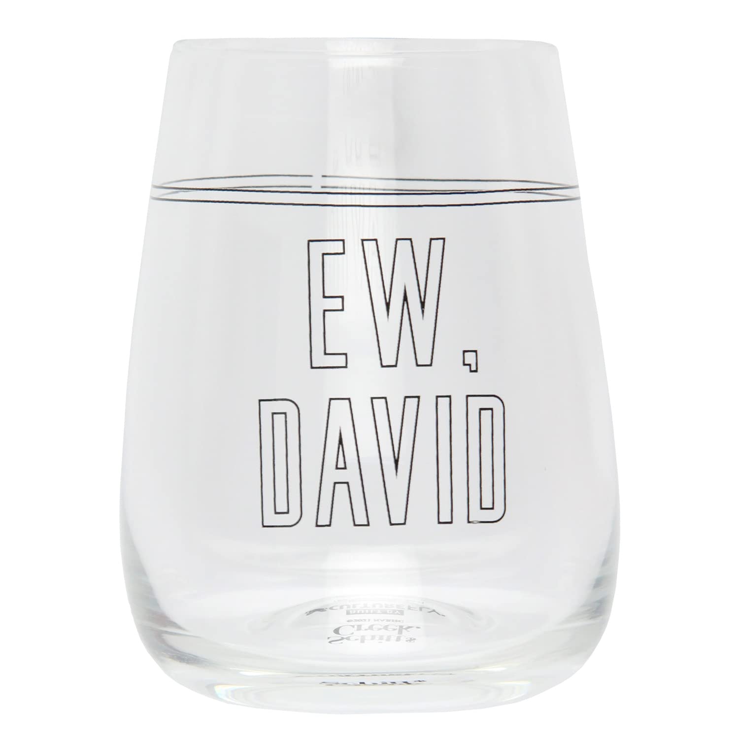 Culture Fly Schitt's Creek Merchandise Ew David Rose 16 Oz. Stemless Wine Glass