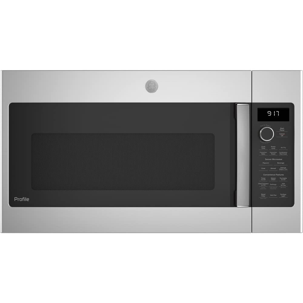 GE PVM9179SRSS Profile 1.7 Cu. Ft. Convection Over-the-Range Microwave Oven Stainless Steel Bundle with 2 YR CPS Enhanced Protection Pack