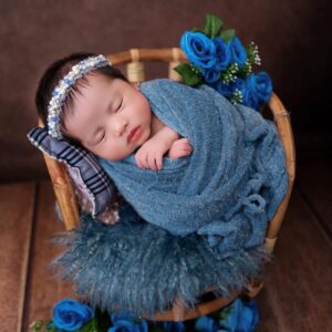 Newborn Posing Wrap Newborn Photography Props Soft Stretch Knit Blanket Handmade Wrap for Baby Boys Girls Photoshoot…