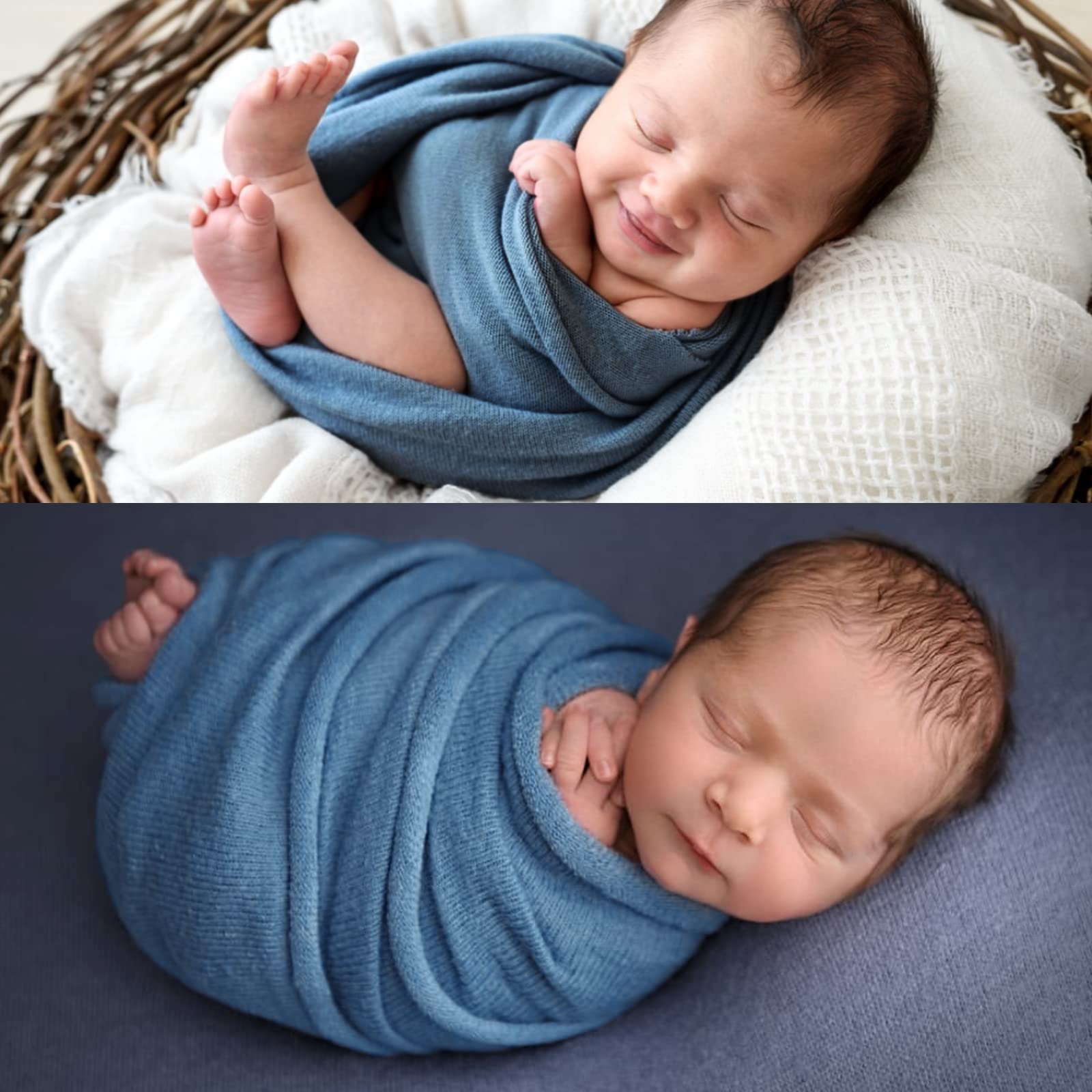 Newborn Posing Wrap Newborn Photography Props Soft Stretch Knit Blanket Handmade Wrap for Baby Boys Girls Photoshoot…