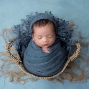 Newborn Posing Wrap Newborn Photography Props Soft Stretch Knit Blanket Handmade Wrap for Baby Boys Girls Photoshoot…