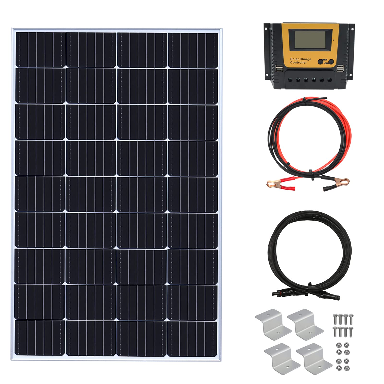 WUZECK 150 Watt 12Volt Solar Panel Kit Monocrystalline Module 20A Charge Controller for RV, Boats, Trailer, Camper,Off-Grid System(150W Solar kit)