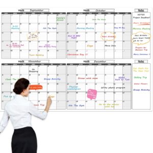 large dry erase calendar for wall - undated 4 months wall calendar, dry erase calendar, 52" x 36", yearly wall calendar dry erase for office, home