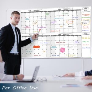 Large Dry Erase Calendar for Wall - Undated 4 Months Wall Calendar, Dry Erase Calendar, 52" x 36", Yearly Wall Calendar Dry Erase for Office, Home