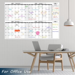 Large Dry Erase Calendar for Wall - Undated 4 Months Wall Calendar, Dry Erase Calendar, 52" x 36", Yearly Wall Calendar Dry Erase for Office, Home