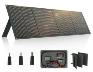powerwin 110w portable solar panel 18v foldable with carry case solar cell charger with 2 usb outputs ip65 water & dustproof design for camping rvs off grid emergency power