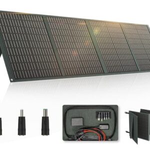 POWERWIN 110W Portable Solar Panel 18V Foldable with Carry Case Solar Cell Charger with 2 USB Outputs IP65 Water & Dustproof Design for Camping RVs Off Grid Emergency Power