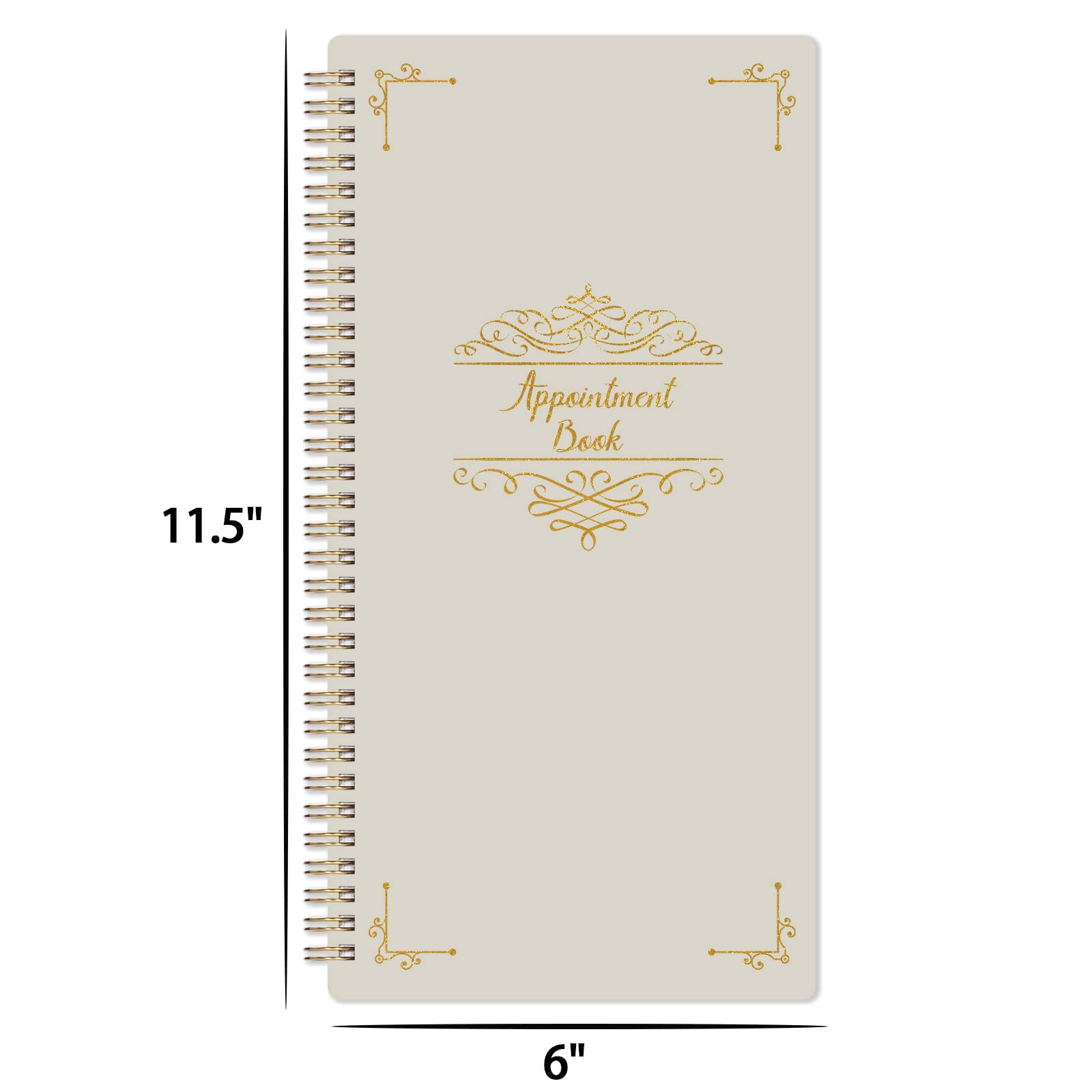 Appointment Book – Undated Salon Appointment Book, Daily＆Hourly Schedule Book with 200 Pages, 6 AM - 9 PM, 15 Minute Intervals Day Planner, 6’’ x 11.5’’, 3 Column, Twin-Wire Binding, Hardcover