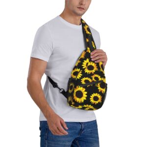 HOCLOCE Sunflowers Sling Backpack Crossbody Shoulder Bag Travel Hiking Daypack Chest Bags For Women Men