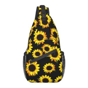 HOCLOCE Sunflowers Sling Backpack Crossbody Shoulder Bag Travel Hiking Daypack Chest Bags For Women Men