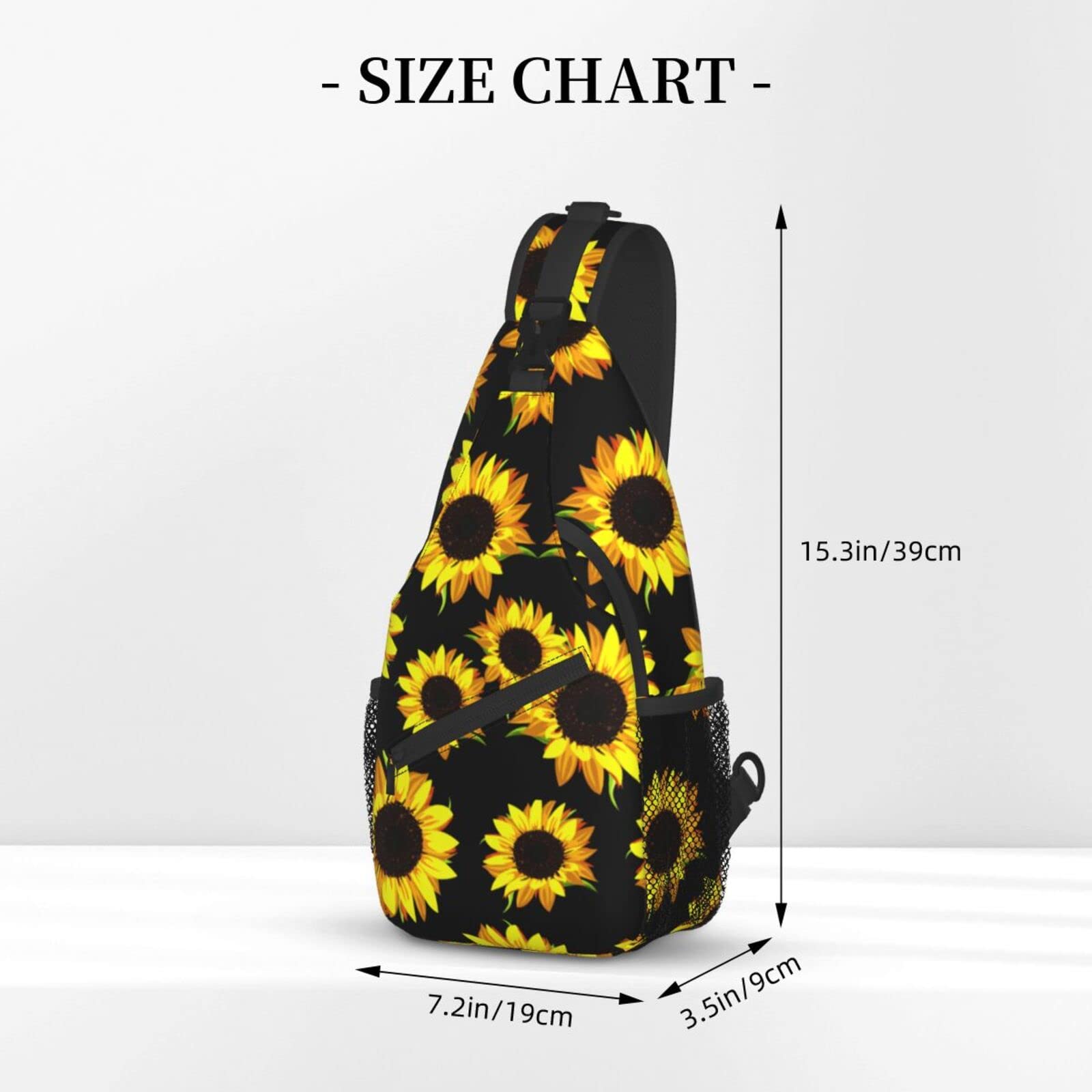 HOCLOCE Sunflowers Sling Backpack Crossbody Shoulder Bag Travel Hiking Daypack Chest Bags For Women Men