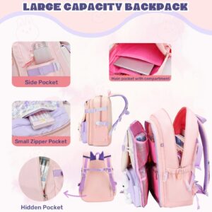 LANSHIYA Kawaii Backpack for School Girls Bunny Backpack Kids Casual Bookbag Cute Outdoor Daypack