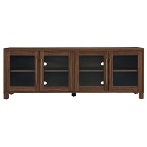 Henn&Hart Rectangular TV Stand for TV's up to 80" in Walnut, Electric Fireplace TV Stands for the Living Room