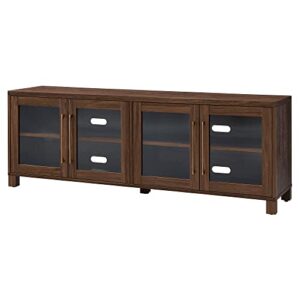 Henn&Hart Rectangular TV Stand for TV's up to 80" in Walnut, Electric Fireplace TV Stands for the Living Room