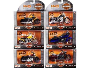 harley-davidson motorcycles 6 piece set series 39 1/18 diecast models by maisto