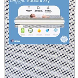 Simmons Kids Radiant Sky Dual Sided Baby Crib Mattress and Toddler Mattress, Waterproof, GREENGUARD Gold and CertiPUR-US Certified, Firm Plant-Based Foam, 5 Year Warranty, Made in USA