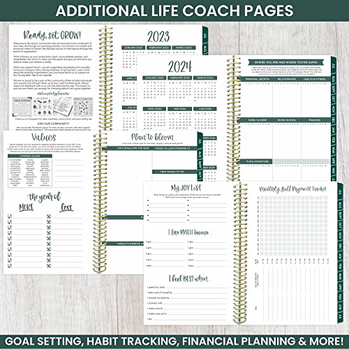 bloom daily planners 2023-2024 Pocket Planner - 4” x 6” - (July 2023 - July 2024) - MINI Weekly/Monthly Agenda Organizer & Calendar Book - Boho Greenery