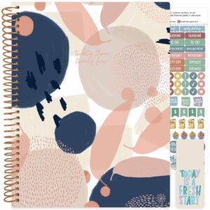 bloom daily planners 2023-2024 (8.5" x 11") academic year day planner (july 2023 - july 2024) - weekly/monthly dated agenda organizer with tabs - modern abstract, navy