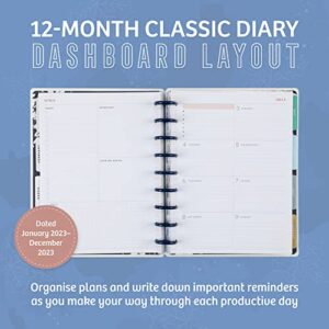 Happy Planner 2023 Daily Planner and Calendar, 12-Month Daily, Weekly, and Monthly Planner, Jan. 2023–Dec. 2023 Diary, Dashboard Layout, Ingrid Blooms Theme, Classic Size, 17.78 x 23.50 cm