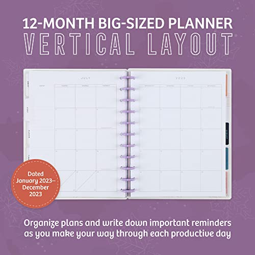 Happy Planner 2023 Daily Planner and Calendar, 12-Month Daily, Weekly, and Monthly Planner, January 2023–December 2023, Vertical Planner, Happy + Mod Theme, Big Size, 8 1/2 Inches by 11 Inches