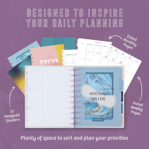 Happy Planner 2023 Daily Planner and Calendar, 12-Month Daily, Weekly, and Monthly Planner, January 2023–December 2023, Vertical Planner, Happy + Mod Theme, Big Size, 8 1/2 Inches by 11 Inches