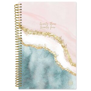 bloom daily planners 2023-2024 pocket planner - 4” x 6” - (july 2023 - july 2024) - mini weekly/monthly agenda organizer & calendar book - daydream believer, pink & blue