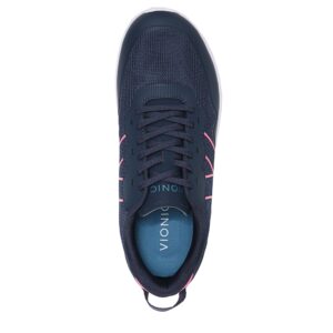Vionic Women's Agile Audie Walking Sneakers-Supportive Lace-Up Sneakers That Include Three-Zone Comfort with Orthotic Insole Arch Support, Medium and Wide Fit, Navy 8 Medium