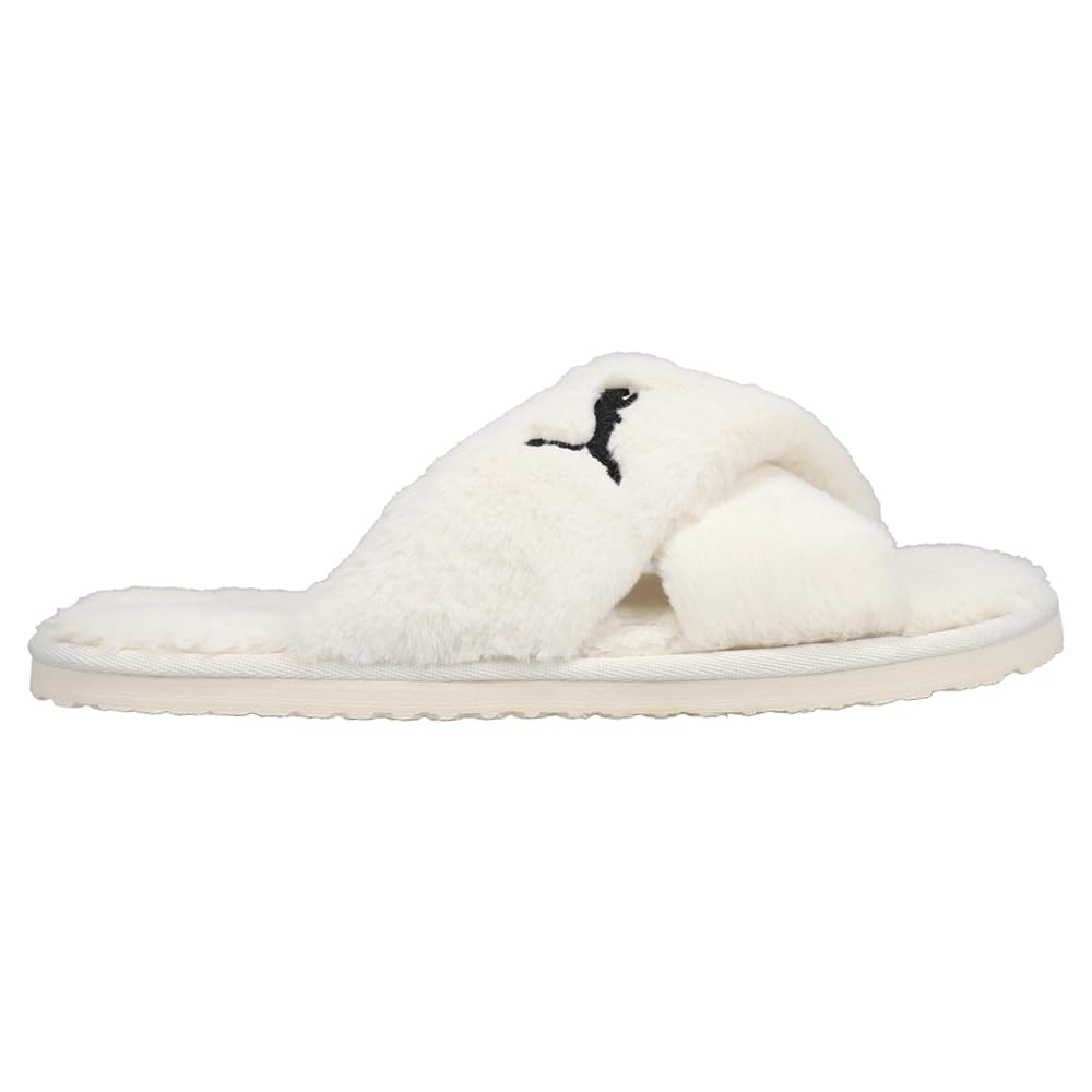 Puma Womens Fluff X Strap Logo Slide Athletic Sandals Casual - Off White - Size 7 M