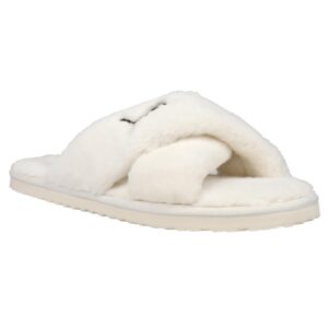 Puma Womens Fluff X Strap Logo Slide Athletic Sandals Casual - Off White - Size 7 M