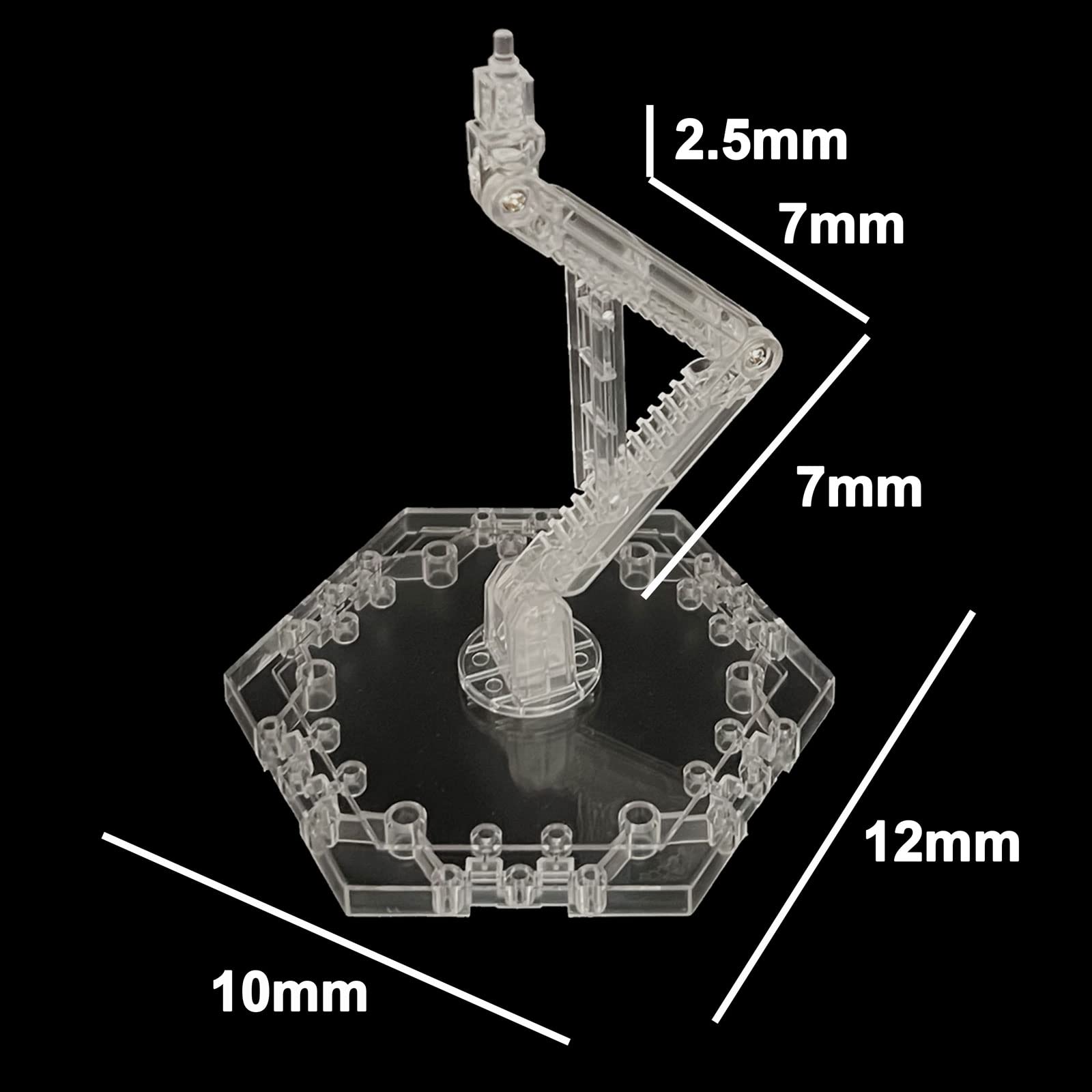 TWKUPWO Hobby Model Action Base Display Stand, Gundam Model Stand Action Figure Stand Compatible with MG RG HG Universal Models Stand (Transparent 6 Sets)