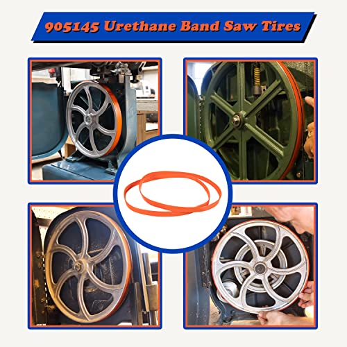 2 Pack Urethane Band Saw Tires, 905145 Band Saw Tires Replace for 14" Delta 905145 Craftsman 3AD92501 Band Saw Including Jet Grizzly, & Powermatic —No Adhesive Needed