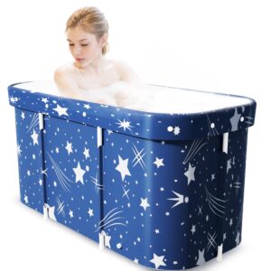 portable bath tub, foldable bathtub for adults and kids, therapy tub for shower stall bathroom fold up japanese soaking hot spa bathtub, hot bath tub, ice bath tub 45.3''x23.6''x19.7''