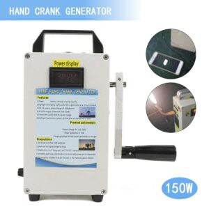 Portable Hand Crank Generator, TK150W-C 150W High Power Charger Emergency Power Supply Charger Travel Mobile Phone Charging Notebook Charging Light Source Electrical Appliances(12V DC)