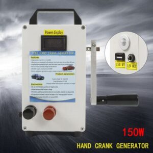 Portable Hand Crank Generator, TK150W-C 150W High Power Charger Emergency Power Supply Charger Travel Mobile Phone Charging Notebook Charging Light Source Electrical Appliances(12V DC)