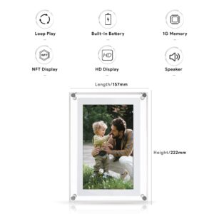 Amaboo 7 Inch Acrylic Digital Picture Frame, Motion Video Frame with Latest Transparent Design, Digital Photo Frame with Built-in 1GB Memory and 1500 mAh Battery