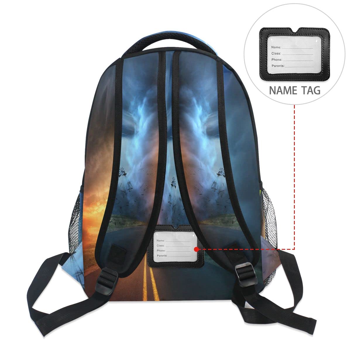 Glaphy Tornado Colorful Backpack School Book Bag Lightweight Laptop Backpack for Boys Girls Kids