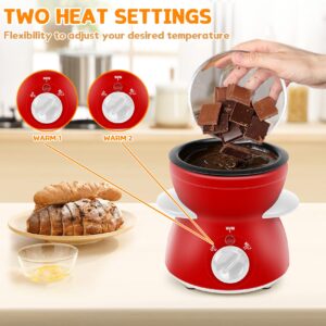 BTToyy Mini Chocolate Fondue Pot,Mini Chocolate Melting Pot,Electric Chocolate Melting Set,Chocolate Warmer,Includes 10 Dipping Forks For Candy,Chocolate,Cheese in Parties 260ML / 8.79OZ (Red)